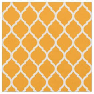 Orange Moroccan Quatrefoil Fabric