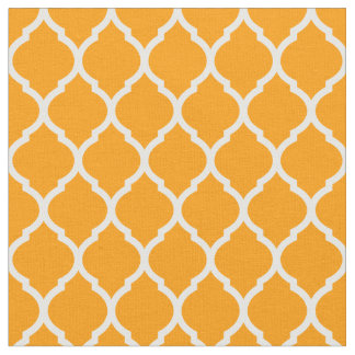 Orange Moroccan Quatrefoil Fabric