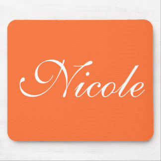 Orange Mousepad, Customized Name Mouse Pad