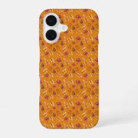 Orange Mushroom Pattern iPhone Case