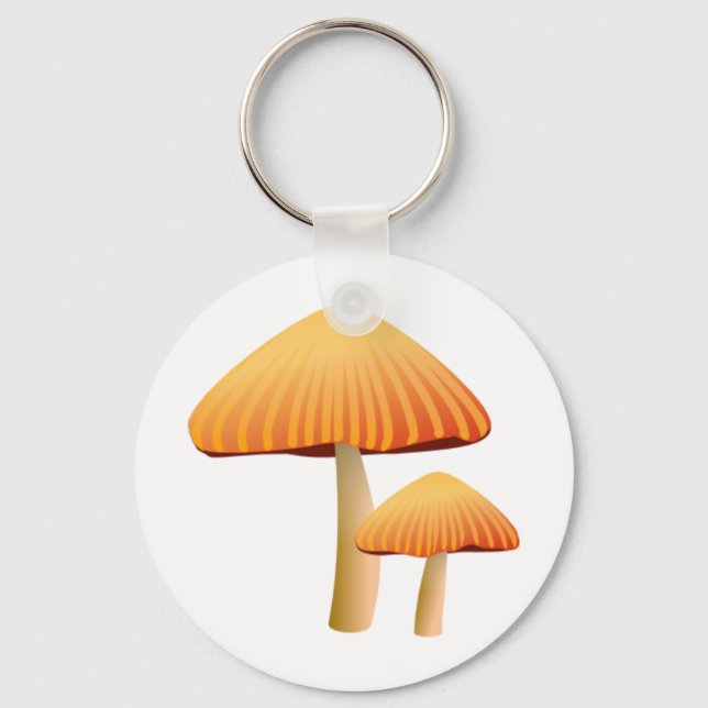 Orange Mushrooms Key Ring (Front)