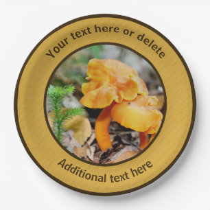 Orange Mushrooms Personalized Party   Paper Plate