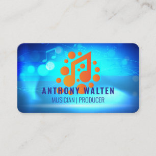 Orange Music Note   Modern Logo   Sound Business Card