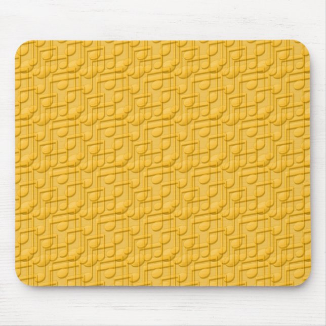 Orange Music Notes Mouse Pad (Front)
