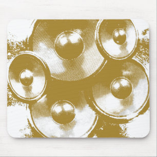 Orange music speakers mouse pad