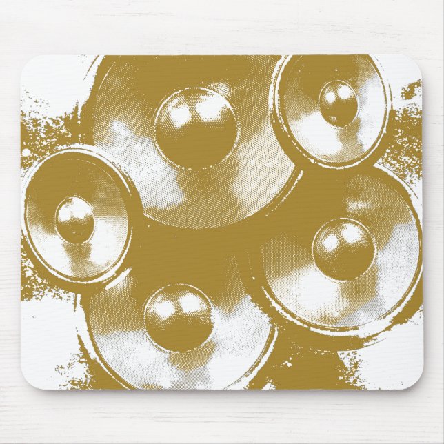 Orange music speakers mouse pad (Front)