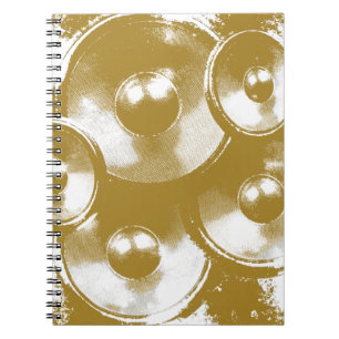 Orange music speakers notebook