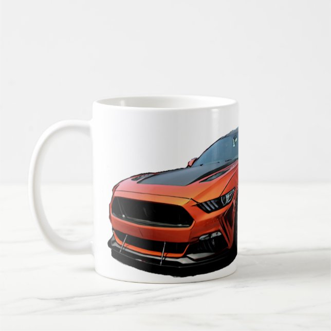 Orange Mustang S550 Coffee Mug (Left)