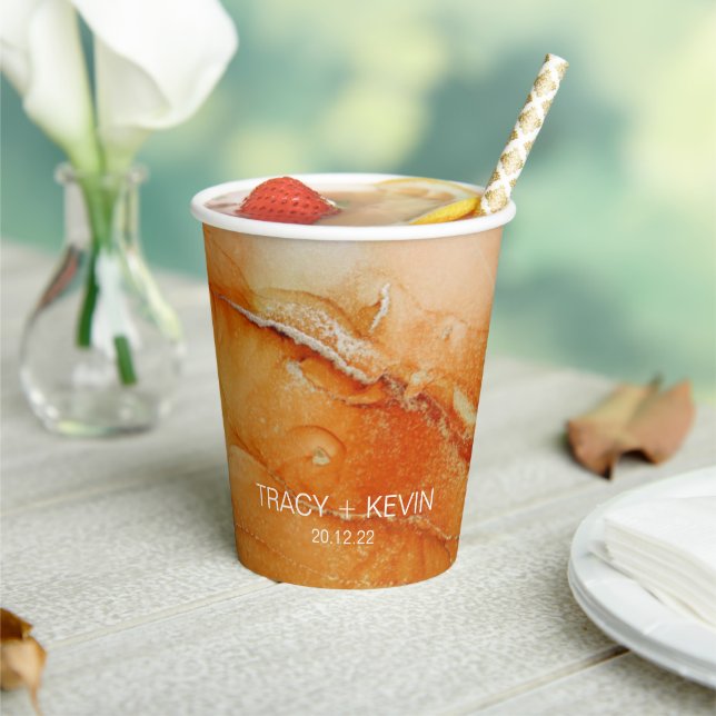 Orange Named Party Paper Cups (Insitu)