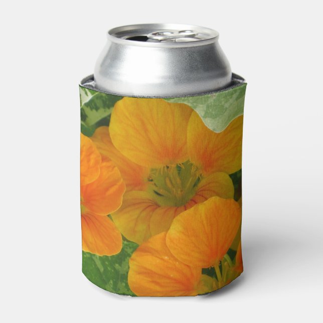 Orange Nasturtium Can Cooler (Can Front)