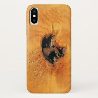 Orange natural wood with black hole and spiderweb Case-Mate iPhone case