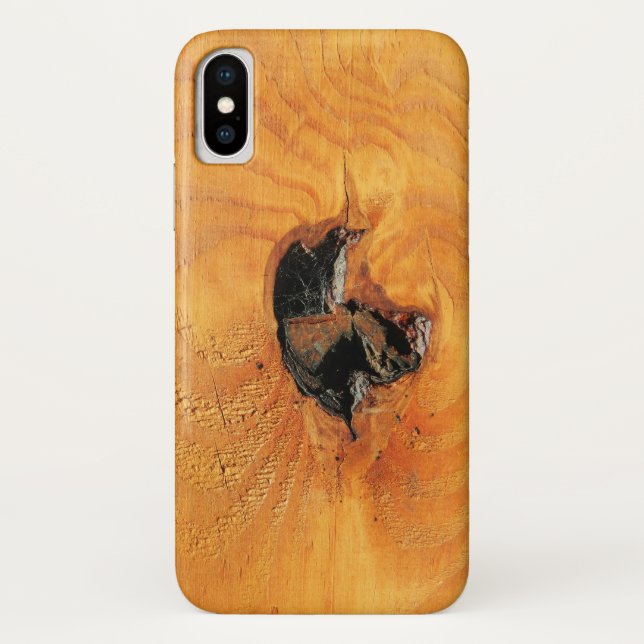 Orange natural wood with black hole and spiderweb Case-Mate iPhone case (Back)
