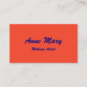 Orange Navy Blue Makeup Artist Beauty Salon Trendy Business Card
