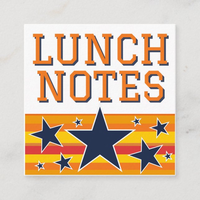Orange Navy Star Lunch Notes (Front)