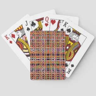 Orange neon lines pattern playing cards