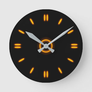 Orange Neon Round Clock