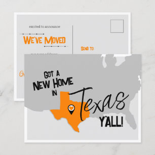 Orange New Home in Texas Y'all Moving Postcard