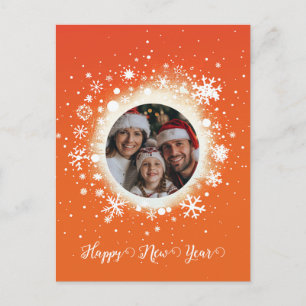 Orange New Year Holiday Postcard