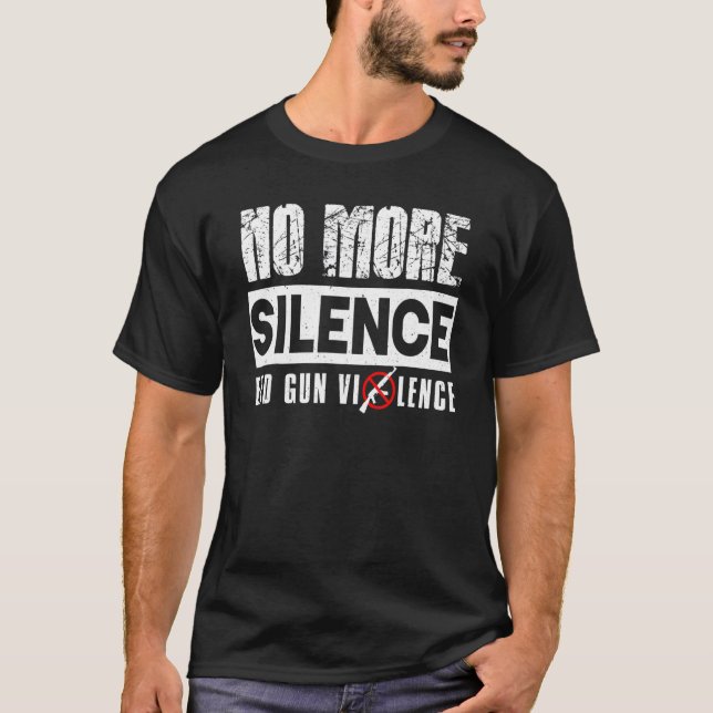 Orange No More Silence End Gun Anti Gun Violence A T-Shirt (Front)