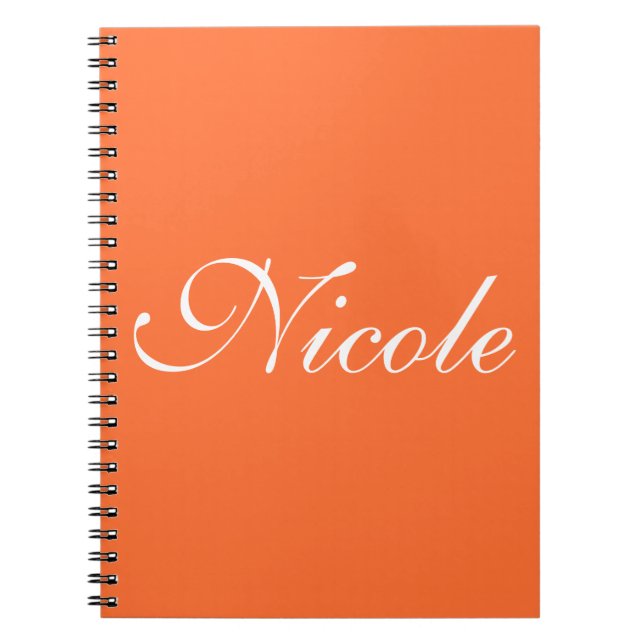 Orange Notebook, Customised Name Notebook (Front)
