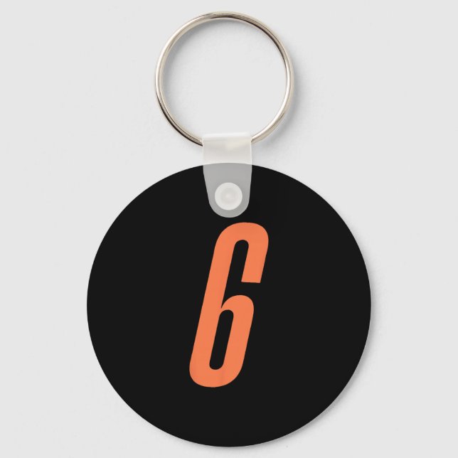 Orange Number 6 7 Funny Meme Halloween Matching Co Key Ring (Front)