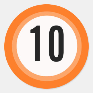 Orange Number Sticker