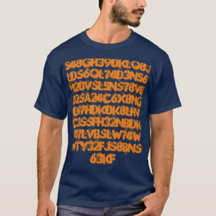 Orange Numbers Letters Funky T-Shirt