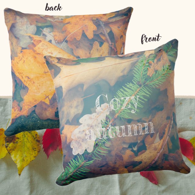 Orange oak leaves under the water  cushion (Creator Uploaded)