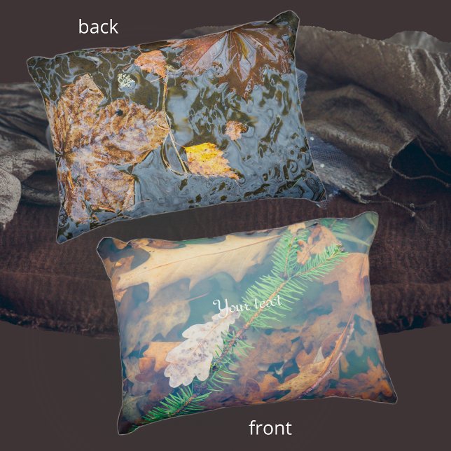 Orange oak leaves under the water  decorative cushion (Creator Uploaded)