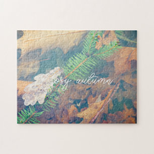 Orange oak leaves under the water  jigsaw puzzle