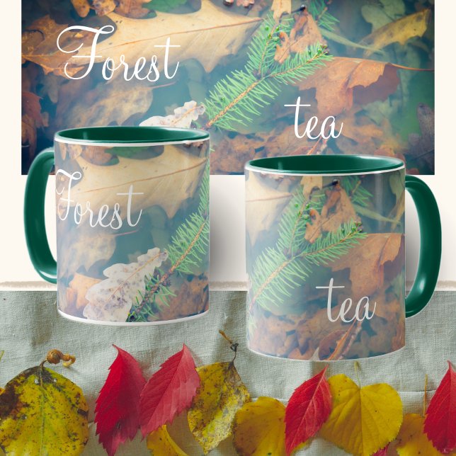 Orange oak leaves under the water  mug (Creator Uploaded)