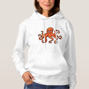 Orange Octopus Cartoon Ocean Sea Creature Hoodie