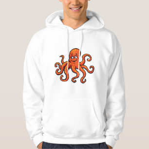 Orange Octopus Cartoon Ocean Sea Creature Hoodie