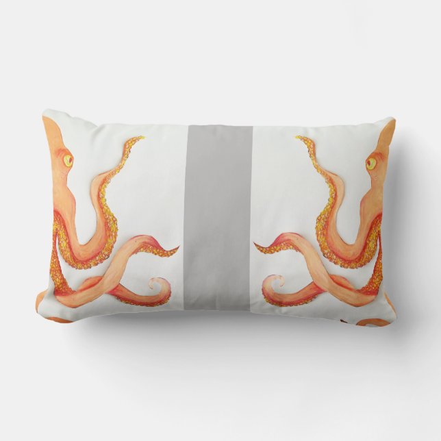 orange octopus lumbar cushion (Front)