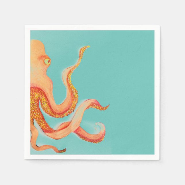 orange octopus napkin (Front)