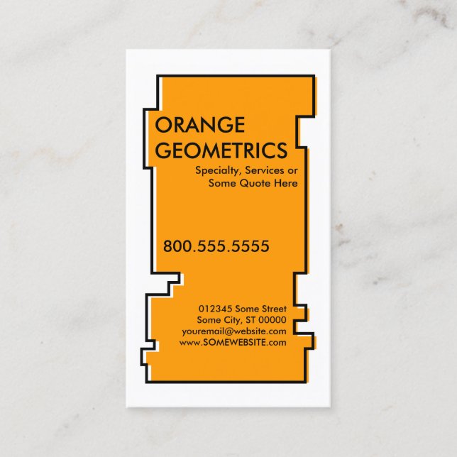 orange oddRex Business Card (Front)