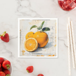 Orange Old-School Diagram Napkin