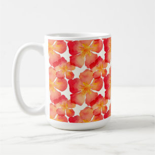 Orange Oleander Floral Pattern Coffee Mug