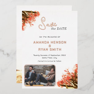 Orange Oleander Flower Photo Wedding Save the Date