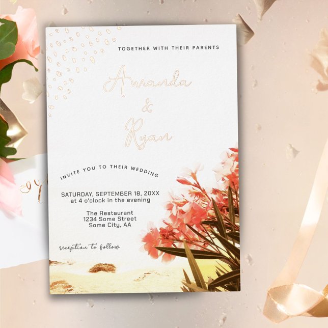 Orange Oleander Flowers Beach Wedding (Creator Uploaded)