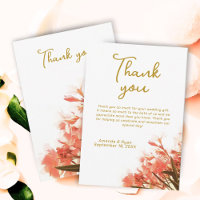 Orange Oleander Flowers Floral Script Wedding