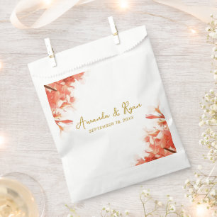 Orange Oleander Flowers Floral Wedding Favour Bags