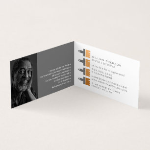 Orange Ombre Brushes, Painter & Decorator Photo Business Card