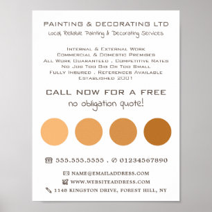 Orange Ombre Circles, Painter & Decorator Poster