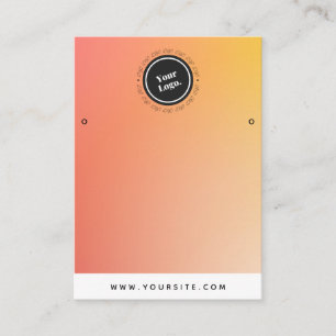 Orange Ombre Gradient Custom Logo Earrings Display Business Card