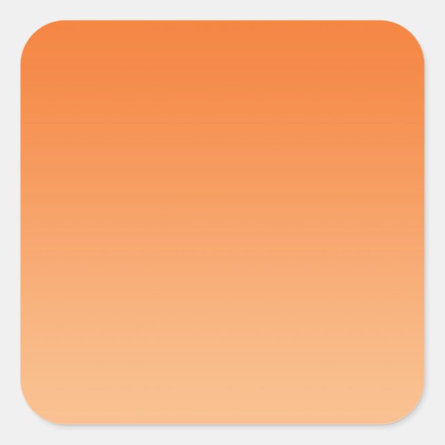 Orange Ombre Square Sticker (Front)