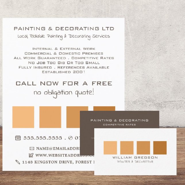Orange Ombre Squares, Painter & Decorator Flyer (Creator Uploaded)