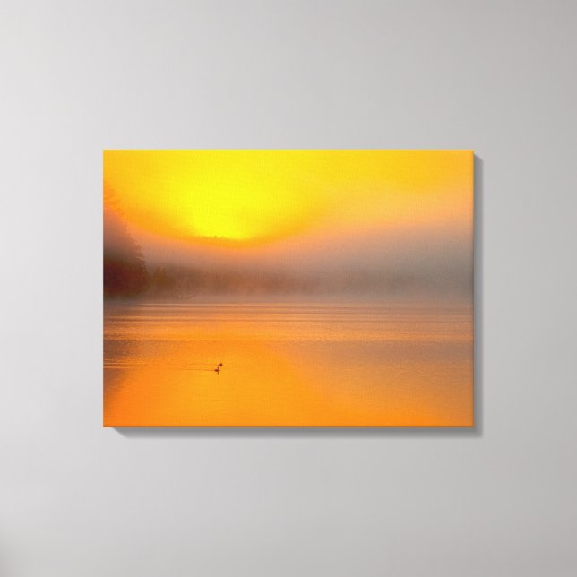 Orange Ombre Sunrise Fall Colours Nature Photo Canvas Print (Front)