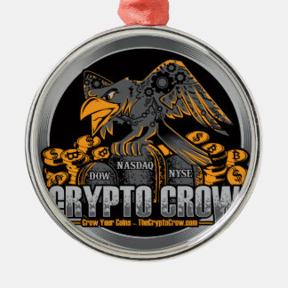 Orange on Black Crypto Crow Metal Tree Decoration