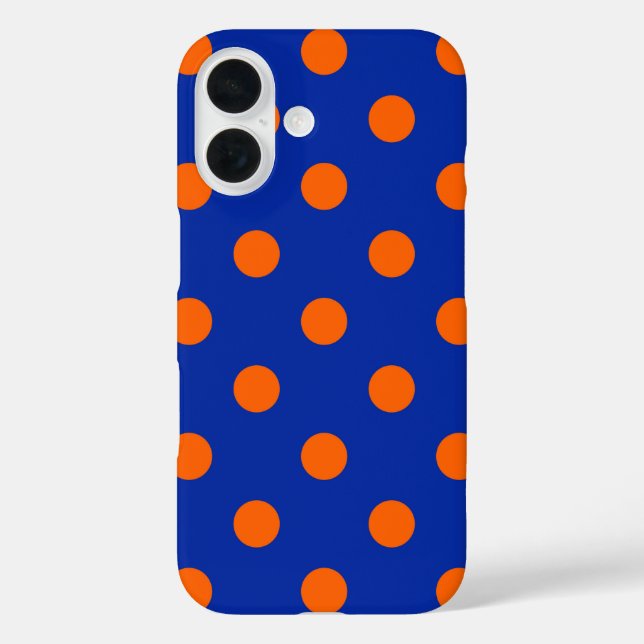 Orange On Blue Polka Dots Pattern Design  Case-Mate iPhone Case (Back)
